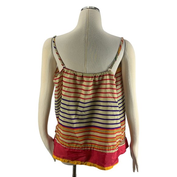 Cato XL Blouse Spaghetti Strap Stripe Red Orange A - Picture 2 of 8